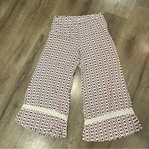 Leshop Women Wide Leg Casual Pants Size Medium Side Zip